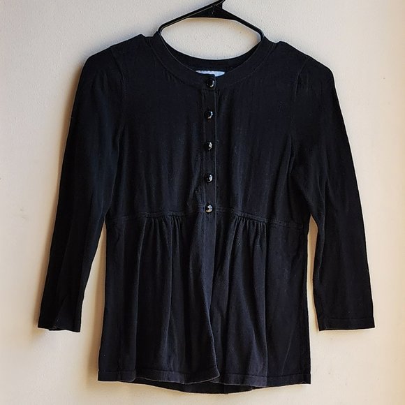LOFT Black Half-Button Down Sweater Size Small - Picture 6 of 16